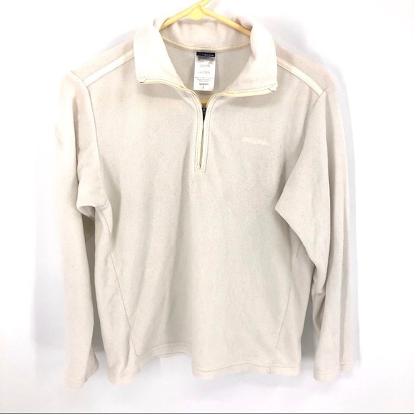 Patagonia 1/4 Zip Fleece Pullover Jacket Top Ivory White Size Small - Picture 7 of 7